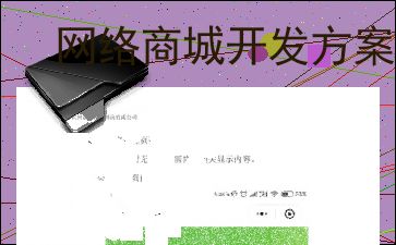 网络商城开发方案